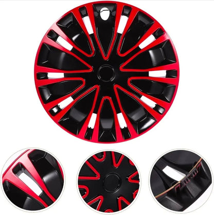 16.45" Red Hub Caps – Dust-Resistant Wheel Covers for Car & SUV, Universal Fit 16" wheel - Horizon Endless