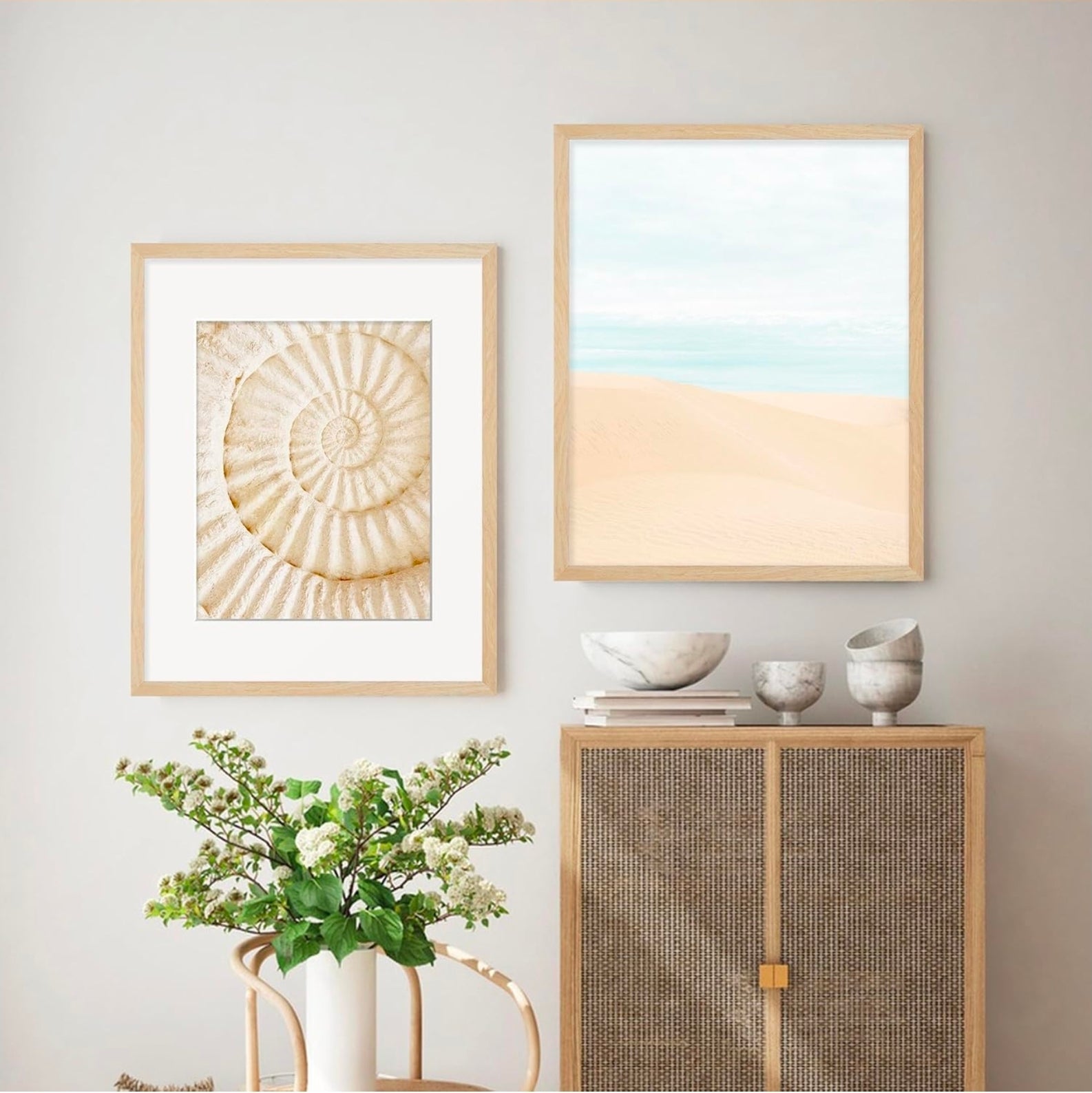 Premium 16x20 Solid Wood Picture Frame Set, Natural Wood Poster Frame, Oak Wood Grain, Display 11x14 - Horizon Endless
