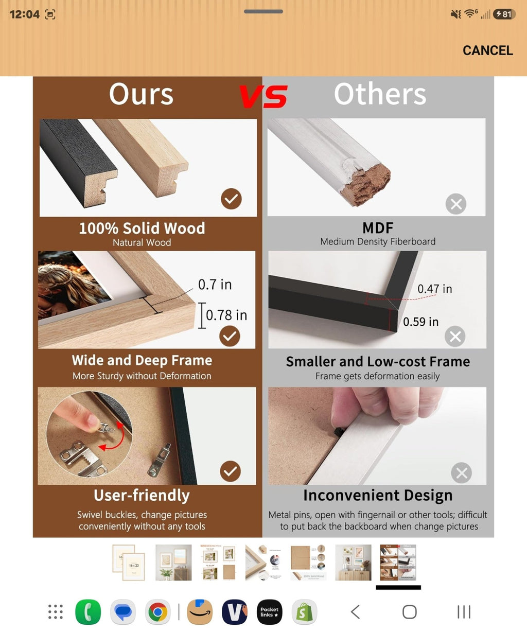 Premium 16x20 Solid Wood Picture Frame Set, Natural Wood Poster Frame, Oak Wood Grain, Display 11x14 - Horizon Endless