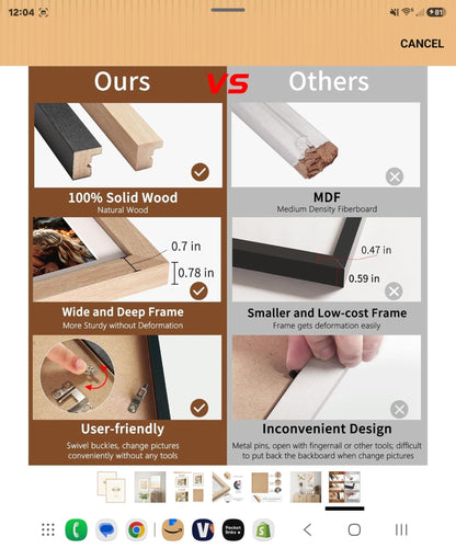 Premium 16x20 Solid Wood Picture Frame Set, Natural Wood Poster Frame, Oak Wood Grain, Display 11x14 - Horizon Endless