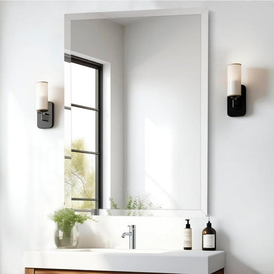16x24 Inch Rectangle Frameless Mirror, Beveled Bathroom Mirror Frameless Wall Mirror with 1" Beveled Edge, Tempered Glass, HD,Shatterproof, for Bathroom Vanity, Entryway, Living Room - Horizon Endless