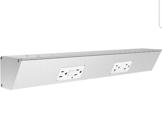 18" Angled Under Cabinet Outlet Strip Hardwired, 2 x 15 Amp , 2-Year Warranty - Horizon Endless