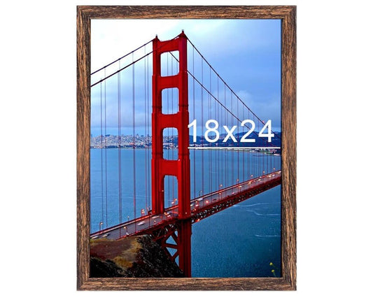 18x24 Frame – Classic Rustic Wood Wall Picture Frame, Single (Brown) - Horizon Endless