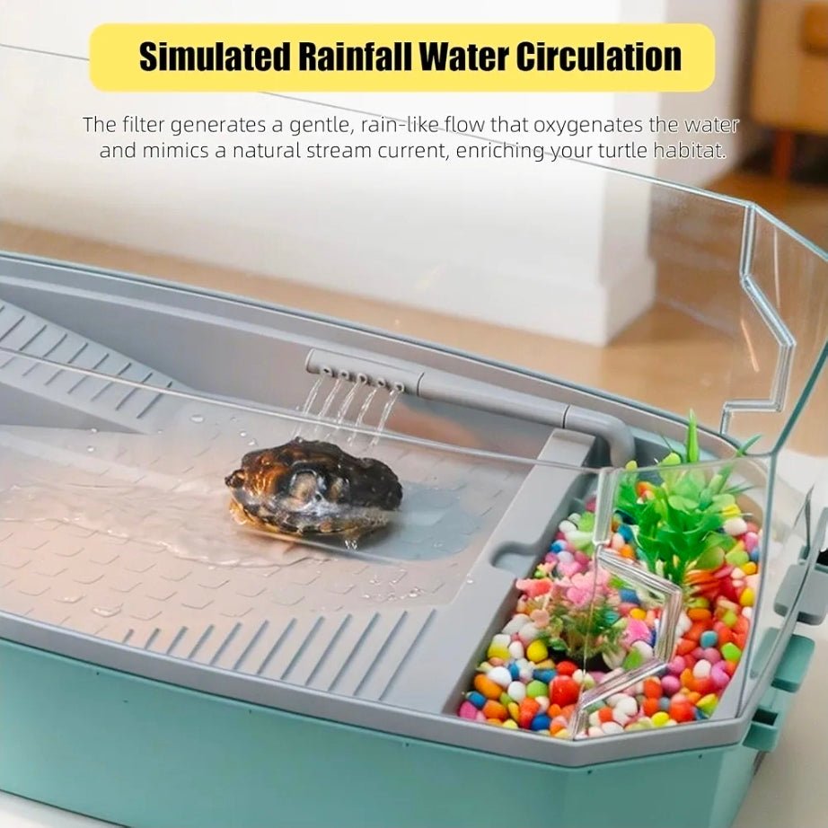 19 Inch Turtle Tank Kit with Filter & Heat Lamp Green - Horizon Endless