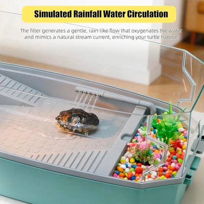19 Inch Turtle Tank Kit with Filter & Heat Lamp Green - Horizon Endless
