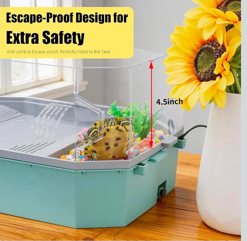 19 Inch Turtle Tank Kit with Filter & Heat Lamp Green - Horizon Endless