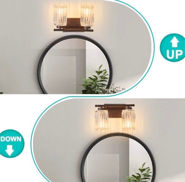 2 Light Bathroom Light Fixtures Modern ORB 12 Inch Vanity Lights for Bathroom Lighting Fixtures Over Mirror with Thickened Glass Shade for Cabinet Mirror Bedroom Hallway - Horizon Endless