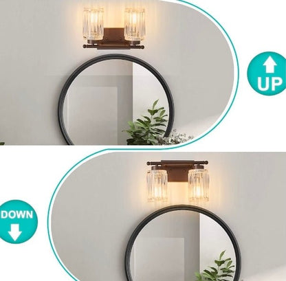 2 Light Bathroom Light Fixtures Modern ORB 12 Inch Vanity Lights for Bathroom Lighting Fixtures Over Mirror with Thickened Glass Shade for Cabinet Mirror Bedroom Hallway - Horizon Endless