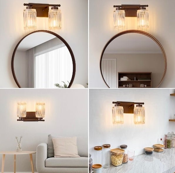 2 Light Bathroom Light Fixtures Modern ORB 12 Inch Vanity Lights for Bathroom Lighting Fixtures Over Mirror with Thickened Glass Shade for Cabinet Mirror Bedroom Hallway - Horizon Endless