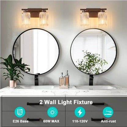 2 Light Bathroom Light Fixtures Modern ORB 12 Inch Vanity Lights for Bathroom Lighting Fixtures Over Mirror with Thickened Glass Shade for Cabinet Mirror Bedroom Hallway - Horizon Endless