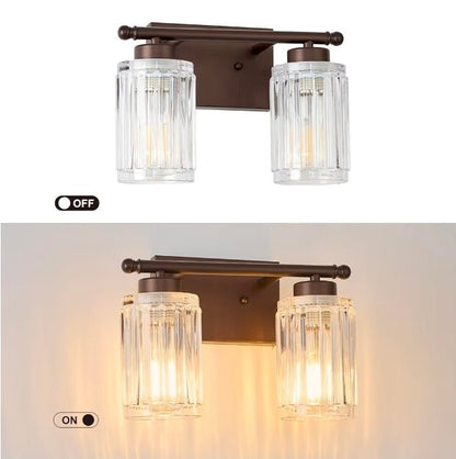 2 Light Bathroom Light Fixtures Modern ORB 12 Inch Vanity Lights for Bathroom Lighting Fixtures Over Mirror with Thickened Glass Shade for Cabinet Mirror Bedroom Hallway - Horizon Endless