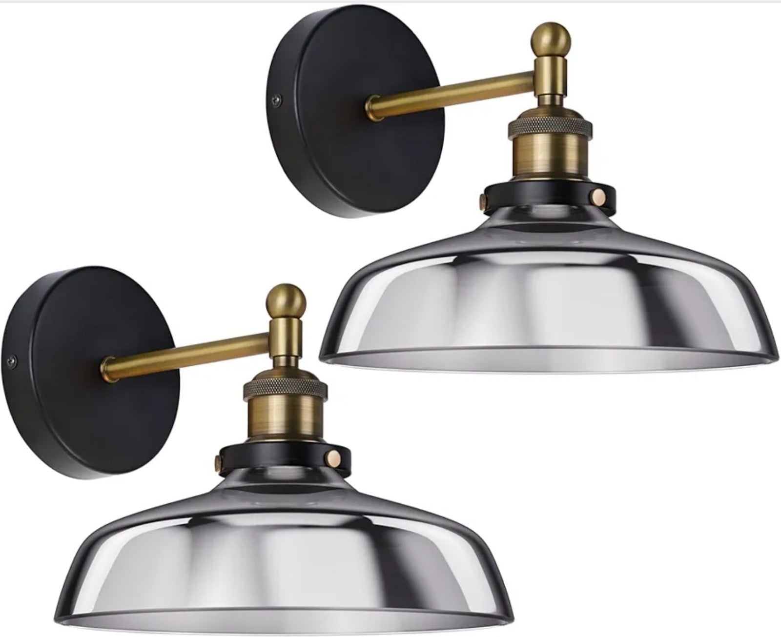 2-Light Vanity Light, Black Wall Sconce with Blue Glass Shade, Vintage Bathroom - Horizon Endless