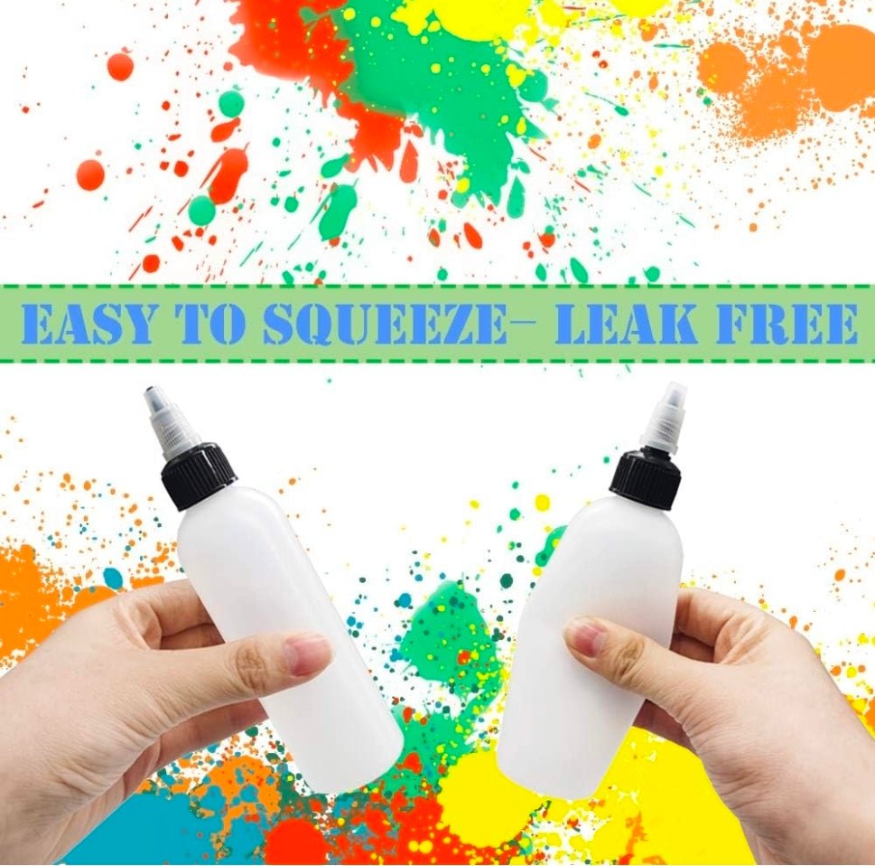 20-Pack 4oz/120ml Plastic Boston Squeeze Bottles with Twist Top Cap White LDPE Bottles for Liquids, Inks, Oils, Crafts, Kitchen, Household - Horizon Endless