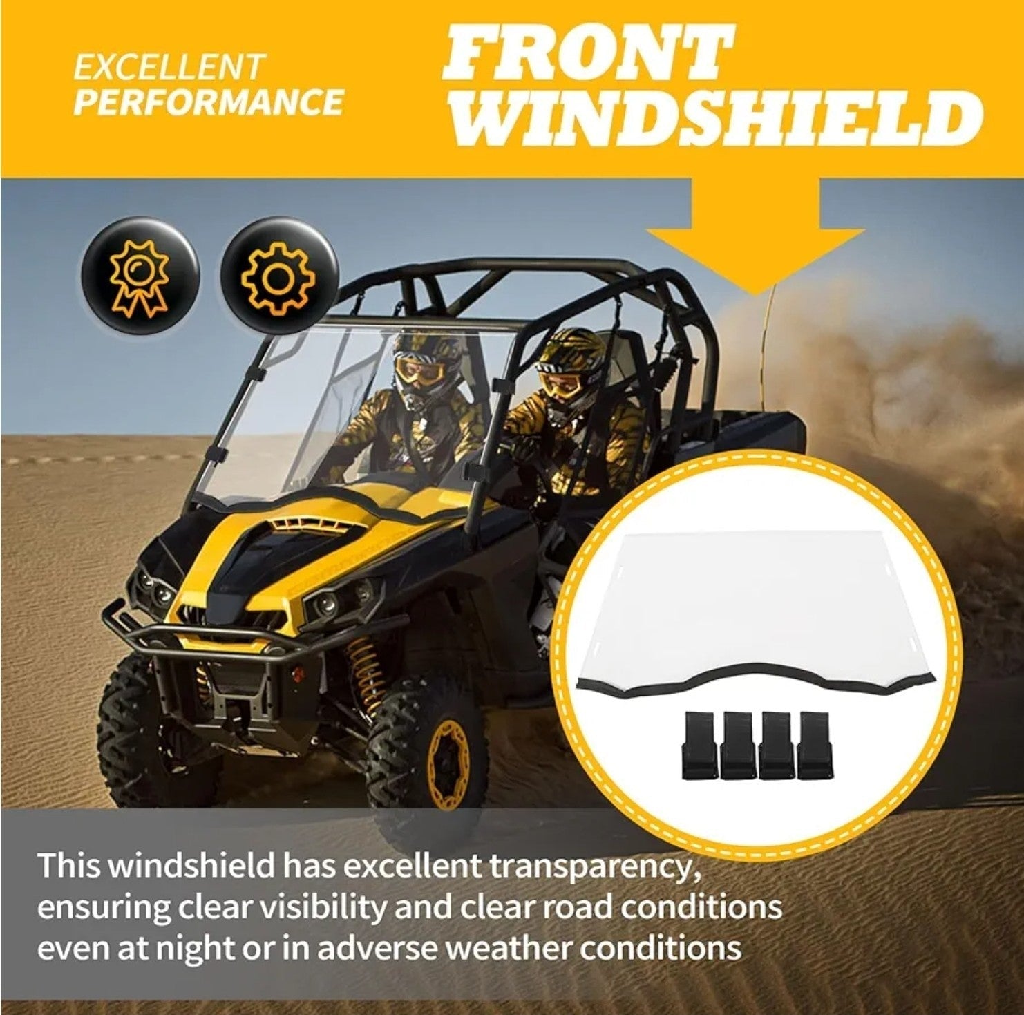 2011-2020 Commander 800 Commander 1000 Full Windshield, UTV Front Windshield - Horizon Endless