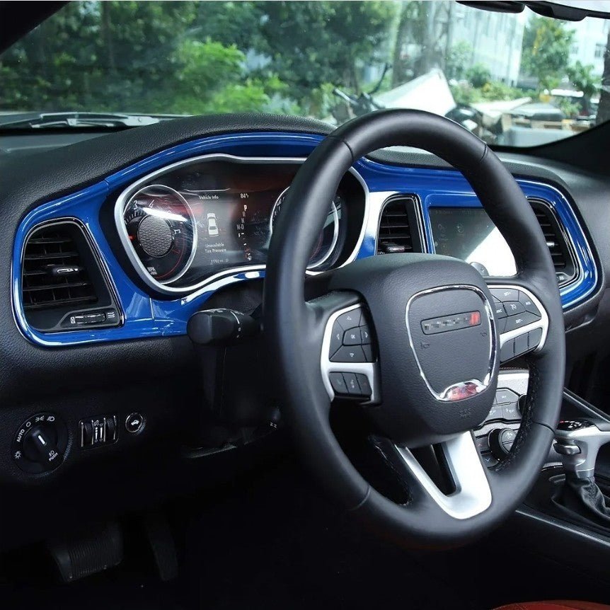 2015-2026 Challenger Center Console Dash Board Trim 4pcs Protector Cover Blue - Horizon Endless