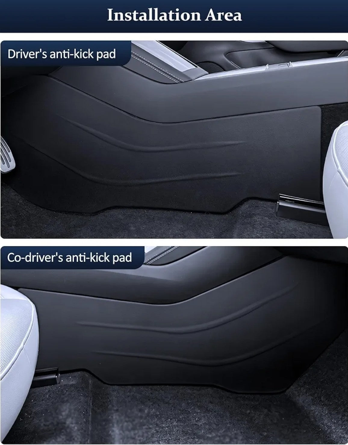 2025 Tesla Center Console Anti Kick Pad Model 3 2024 Highland Anti Kick Pad 2pcs - Horizon Endless