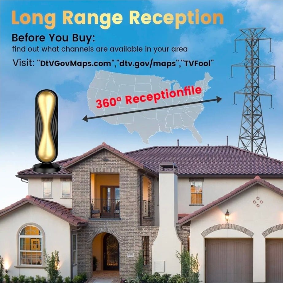 2026 TV Antenna for Smart Indoor TV, Supports 4K 8K Local Channels - Horizon Endless
