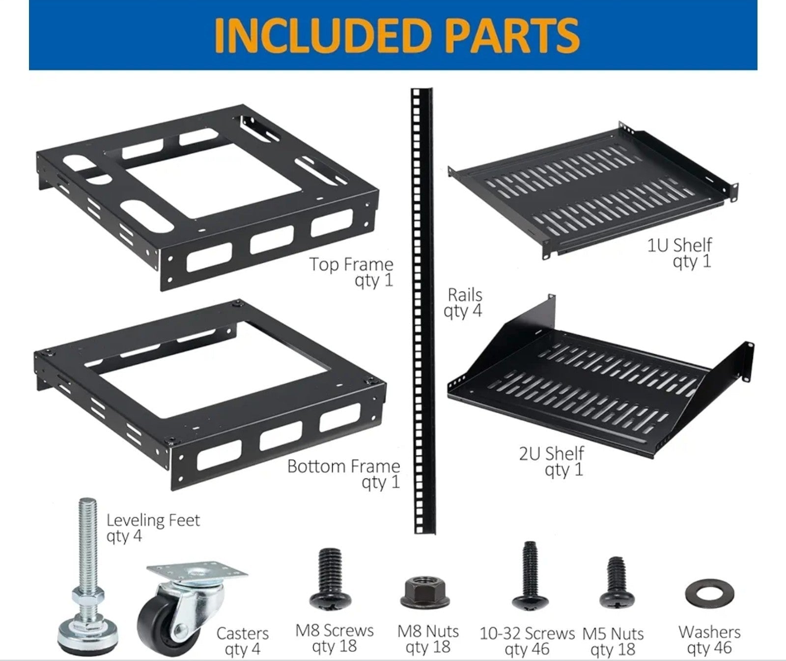 20U Open Frame Network Rack for IT & AV Gear, AV Rack Floor Standing or Wall Mou - Horizon Endless