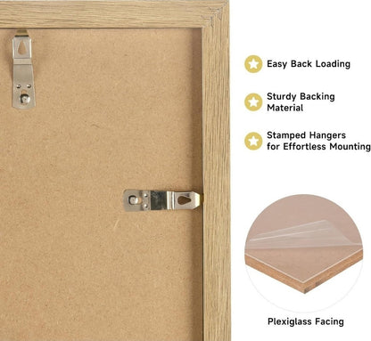 20x20 Picture Frame Solid Oak Wood Photo Frame W/ Mat 16x16 W/mat Poster Frame - Horizon Endless