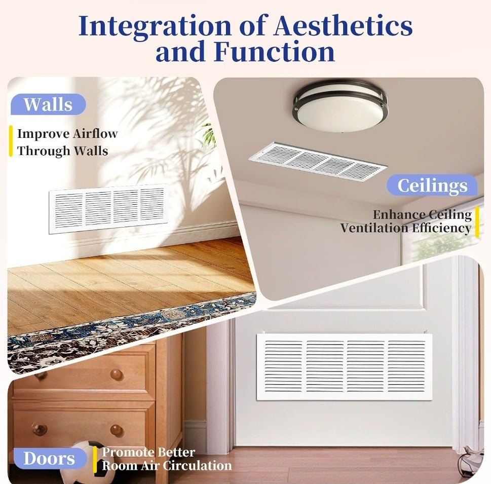 24x8 Steel Return Air Grille, HVAC Vent Cover, 0.7cm Overall Depth Fits 24"W x 8"H Duct Opening, Wall & Ceiling, Outer 25.75"W x 9.75"H - Horizon Endless