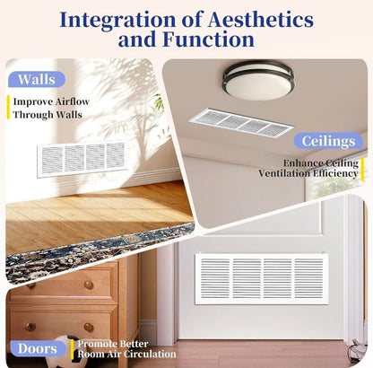 24x8 Steel Return Air Grille, HVAC Vent Cover, 0.7cm Overall Depth Fits 24"W x 8"H Duct Opening, Wall & Ceiling, Outer 25.75"W x 9.75"H - Horizon Endless