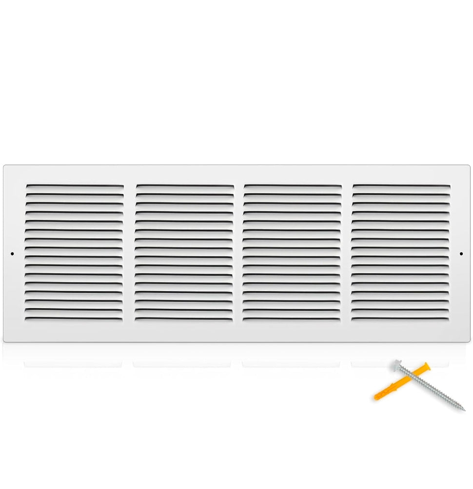 24x8 Steel Return Air Grille, HVAC Vent Cover, 0.7cm Overall Depth Fits 24"W x 8"H Duct Opening, Wall & Ceiling, Outer 25.75"W x 9.75"H - Horizon Endless