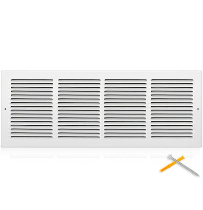 24x8 Steel Return Air Grille, HVAC Vent Cover, 0.7cm Overall Depth Fits 24"W x 8"H Duct Opening, Wall & Ceiling, Outer 25.75"W x 9.75"H - Horizon Endless
