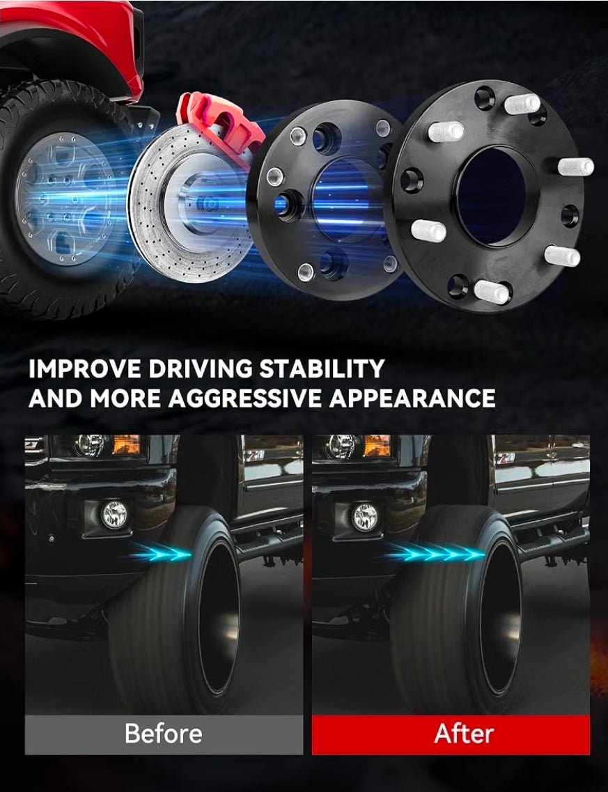 2in 5x4.5 to 6x5.5 Wheel Adapters for Mustang Explorer Aviato 5x114.3mm to 6x139.7mm Hub Centric Wheel Adapters 73.1mm Vehicle Side 78mm Wheel Side with 14x1.5 Thread Pitch 2PCS - Horizon Endless