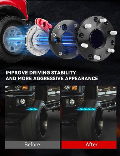 2in 5x4.5 to 6x5.5 Wheel Adapters for Mustang Explorer Aviato 5x114.3mm to 6x139.7mm Hub Centric Wheel Adapters 73.1mm Vehicle Side 78mm Wheel Side with 14x1.5 Thread Pitch 2PCS - Horizon Endless