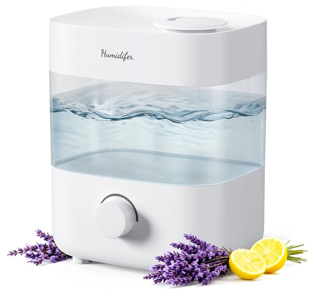 2L Ultrasonic Cool Mist Humidifier for Bedroom & Baby Nursery – 20dB Quiet, Dual Nozzles, Auto Shut-Off, White - Horizon Endless