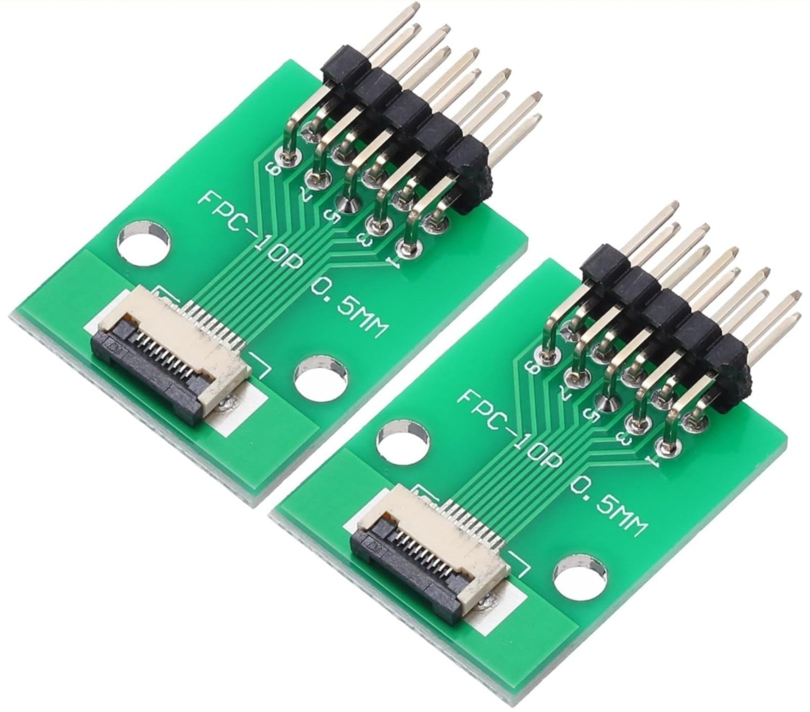 2pcs FFC FPC Connector Board 10 Pin Double Row Right Angle Pin Header Adapter - Horizon Endless