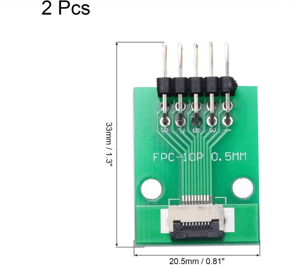 2pcs FFC FPC Connector Board 10 Pin Double Row Right Angle Pin Header Adapter - Horizon Endless