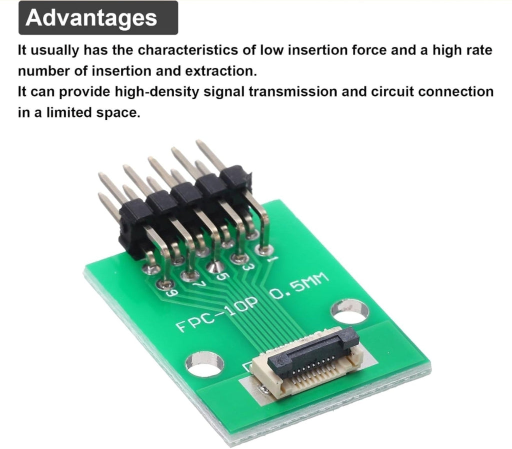 2pcs FFC FPC Connector Board 10 Pin Double Row Right Angle Pin Header Adapter - Horizon Endless