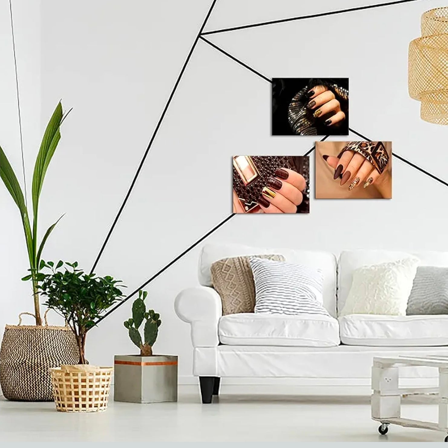 3-Piece Modern Canvas Wall Art Fashion Woman Leopard Print Nail Spa Makeup Manicure Poster Decor - Horizon Endless