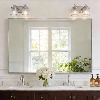 36x55 inch Bathroom Mirror, Silver Rectangle Mirror with Thin Metal Frame, La... - Horizon Endless