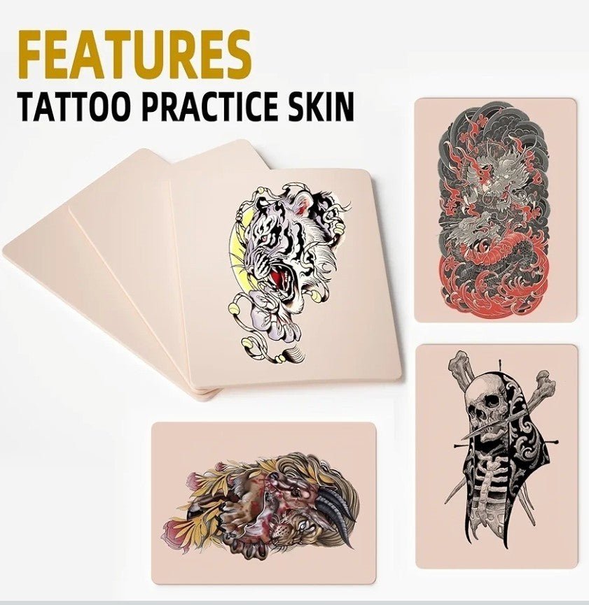 3MM Tattoo Skin Practice Kit - 13Pcs Fake Skin and Stencil Paper Kit Including 3 - Horizon Endless