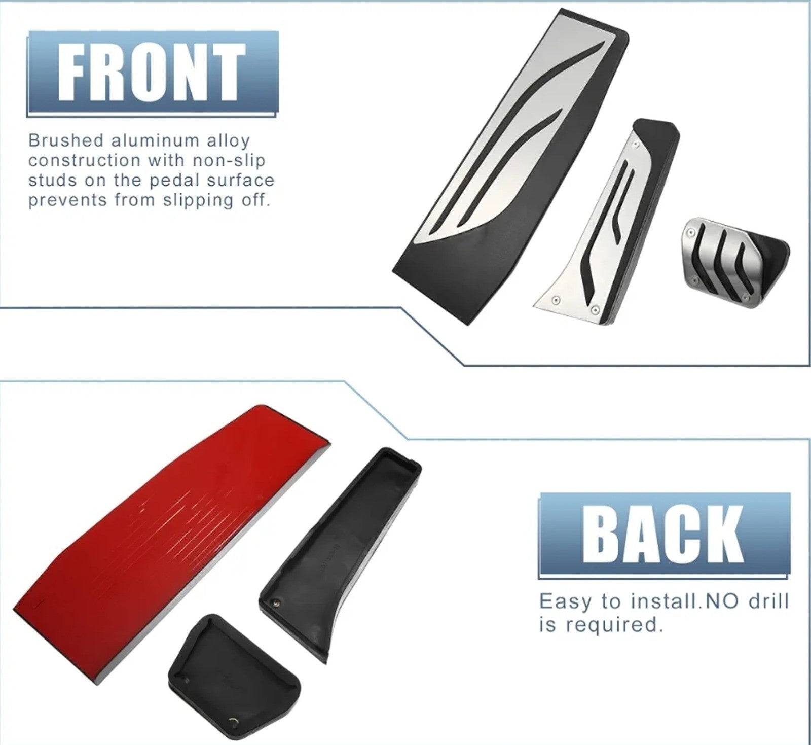 3Pcs Accelerator Pedal and Brake Pedal Cover Set Custom for BMW 1 2 3 4 Series - Horizon Endless