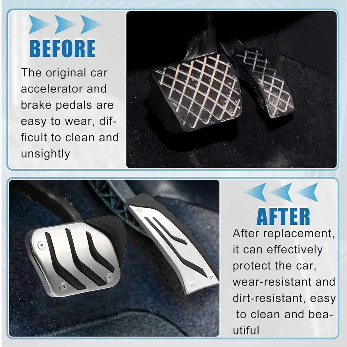 3Pcs Accelerator Pedal and Brake Pedal Cover Set Custom for BMW 1 2 3 4 Series - Horizon Endless