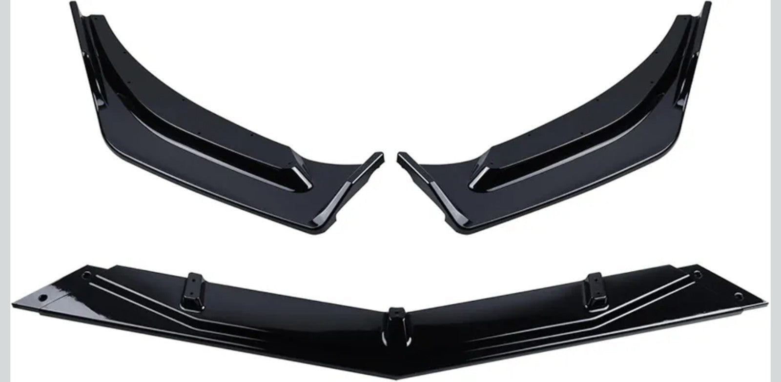 3pcs Front Bumper Lip Spoiler Kit Compatible with Chevy Malibu 2019-2025 Black - Horizon Endless