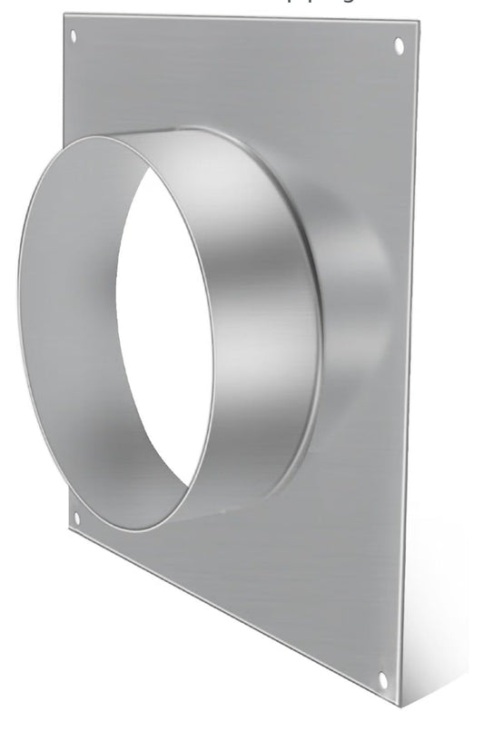 4 Inch Galvanized Steel Duct Flange, Dryer Vent Wall Plate Adapter Square spigot connector, fits HVAC air ventilation systems, kitchen and bathroom extractor fan piping - Horizon Endless