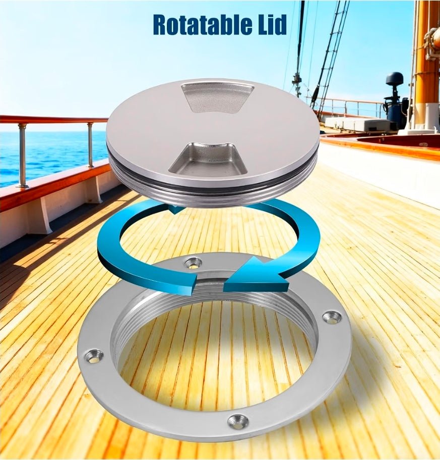 4 Inch Round Boat Hatch Cover,Stainless Steel Marine Deck Hatch,Waterproof Boat Access Hatch for Kayak, Yacht & RV, Heavy Duty, Universal Fit - Horizon Endless