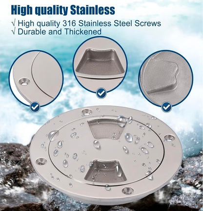 4 Inch Round Boat Hatch Cover,Stainless Steel Marine Deck Hatch,Waterproof Boat Access Hatch for Kayak, Yacht & RV, Heavy Duty, Universal Fit - Horizon Endless