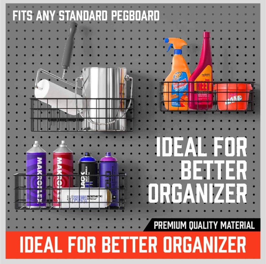 4-Pack Pegboard Storage Solutions: Heavy-Duty Bins & Workshop Tool Organizers - Horizon Endless