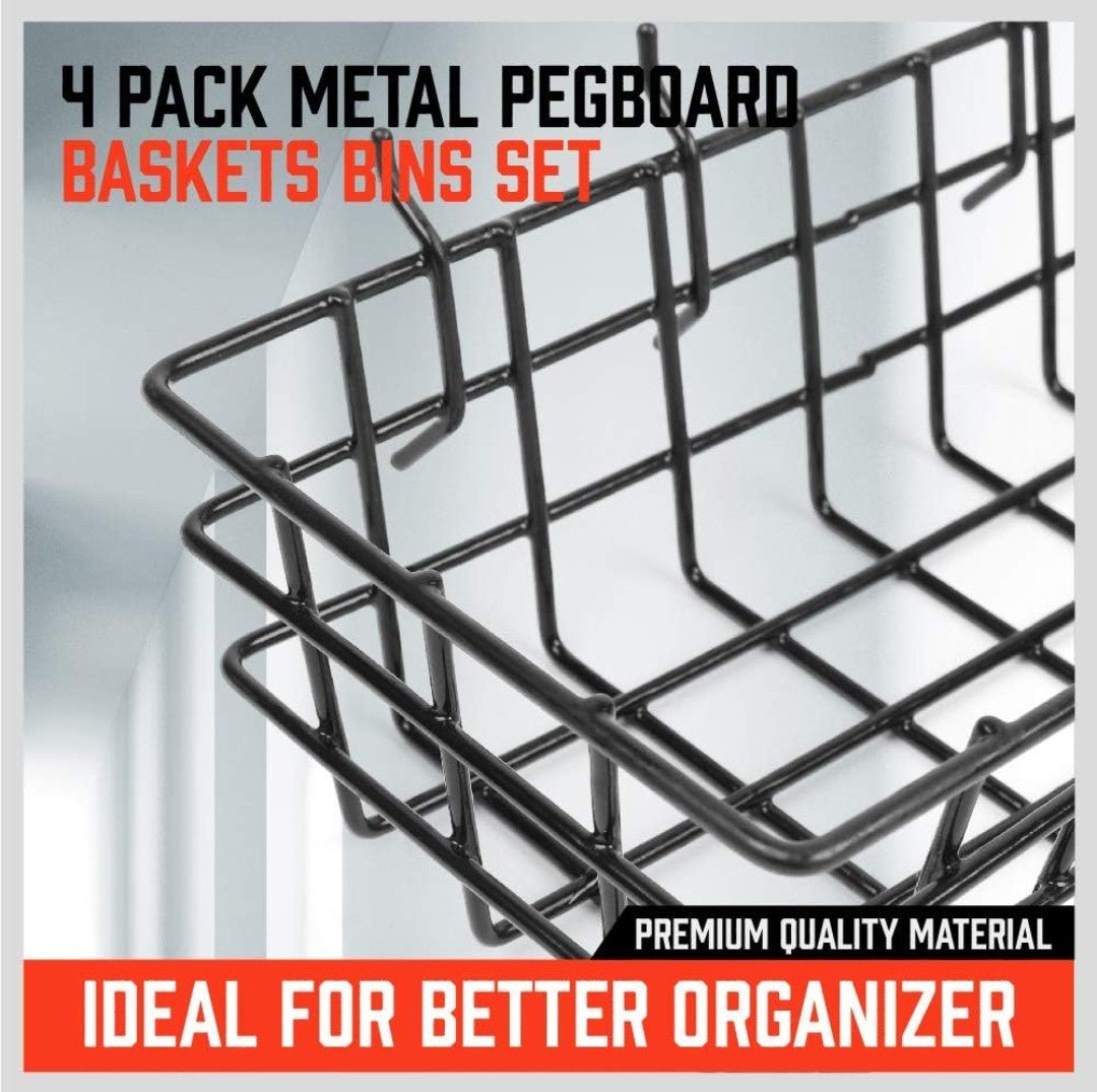 4-Pack Pegboard Storage Solutions: Heavy-Duty Bins & Workshop Tool Organizers - Horizon Endless