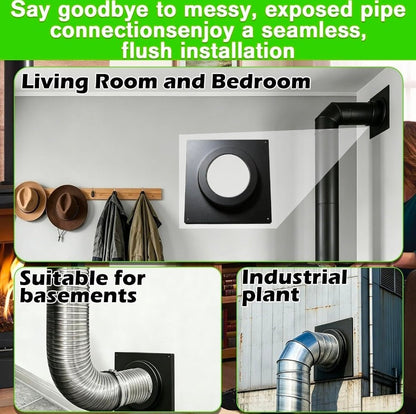 46DVA-DC 4 x 6-5/8 Vent Pipe Trim Cover for Stove Fireplace - Horizon Endless