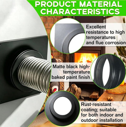 46DVA-DC 4 x 6-5/8 Vent Pipe Trim Cover for Stove Fireplace - Horizon Endless