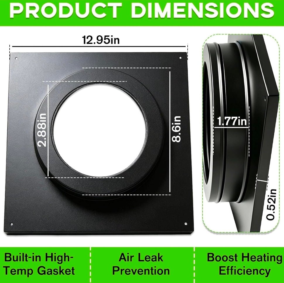 46DVA-DC 4 x 6-5/8 Vent Pipe Trim Cover for Stove Fireplace - Horizon Endless