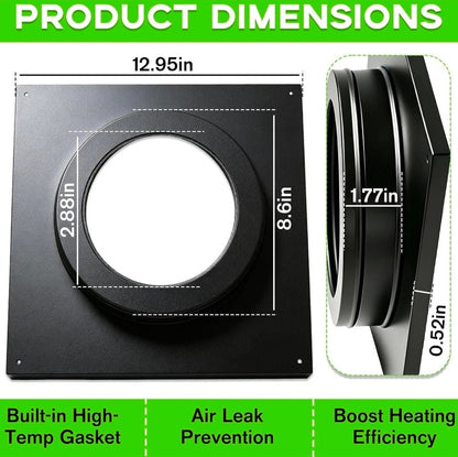 46DVA-DC 4 x 6-5/8 Vent Pipe Trim Cover for Stove Fireplace - Horizon Endless