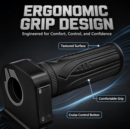 48V Electric Bike Throttle Grip with LCD Display & Cruise Control, 6-Pin - Horizon Endless