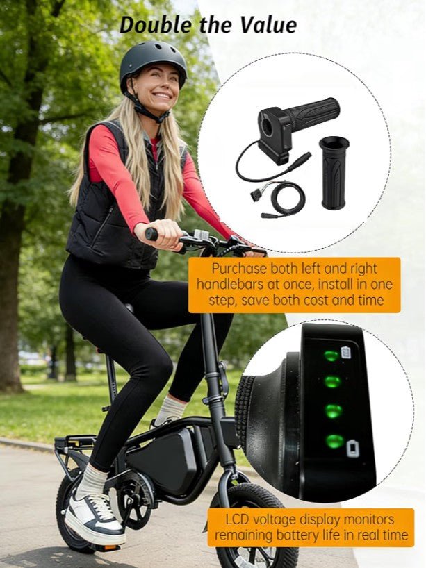 48V Electric Bike Throttle Grip with LCD Display & Cruise Control, 6-Pin - Horizon Endless